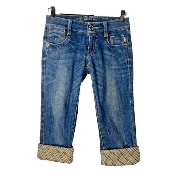 Burberry London Blue Label Women's Japan Size 34 US 4 Roll Up Cropped Jeans